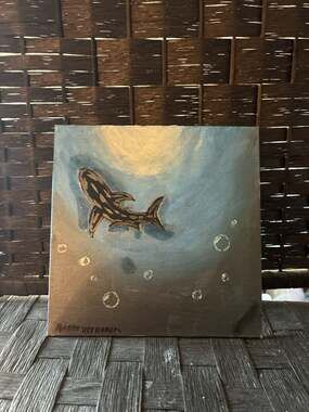 Alanna Hernandez Original Shark Painting on Artist's Loft Canvas